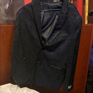 Kenneth Cole Reaction Men's Black Patterned Blazer